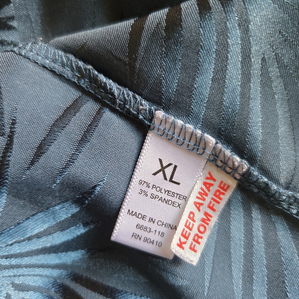 3/$25 Nicole Miller New York Pajama Short Set Sleepwear Satin Finish Floral Teal - Picture 5 of 10